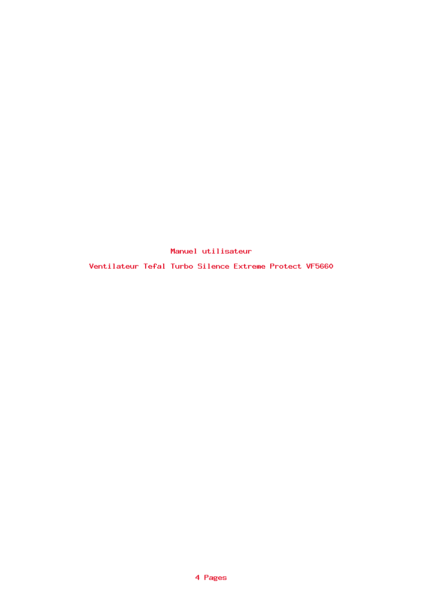 Page 1 de la notice Manuel utilisateur Tefal Turbo Silence Extreme Protect VF5660