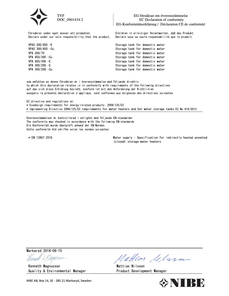 Página 1 del manual Manual de usuario Nibe VPAS 300