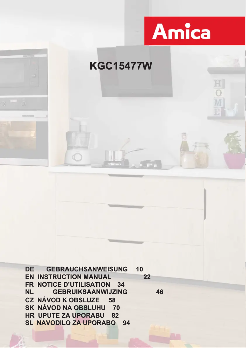 Page 1 de la notice Manuel utilisateur Amica KGC 15477 W