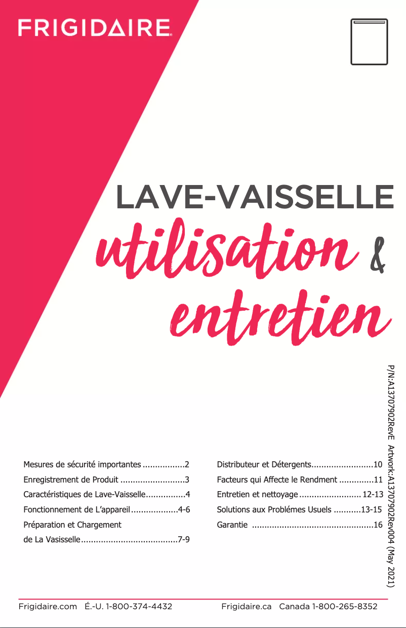 Page 1 de la notice Manuel utilisateur Frigidaire FFCD2418UB