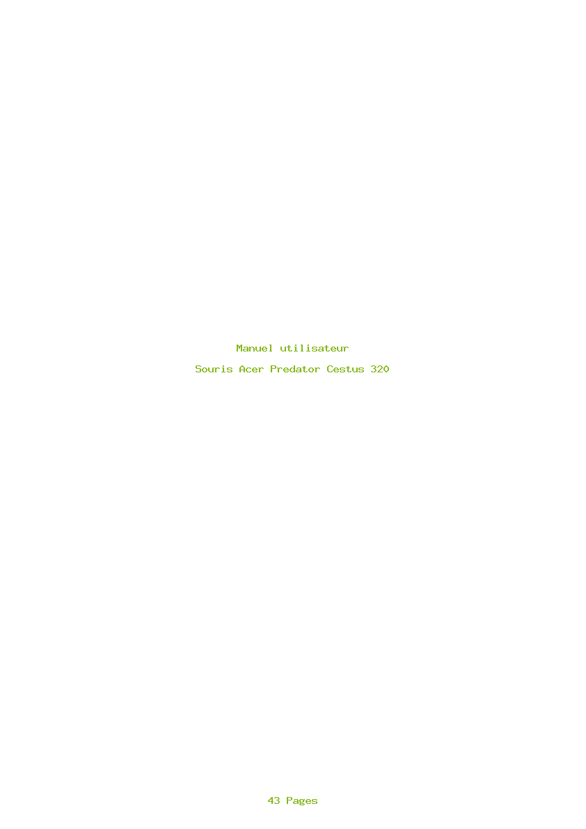 Page 1 de la notice Manuel utilisateur Acer Predator Cestus 320