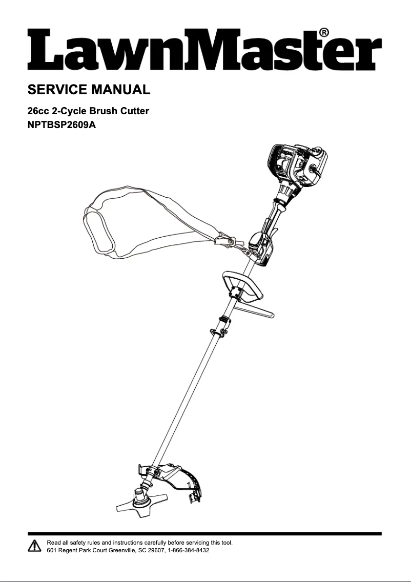 Page 1 de la notice Manuel utilisateur LawnMaster NPTBSP2609A