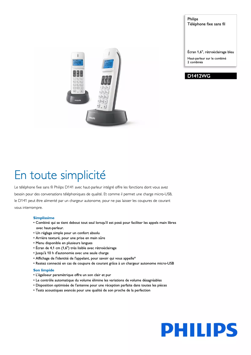 Imagen de la primera página del manual del dispositivo D1412WG