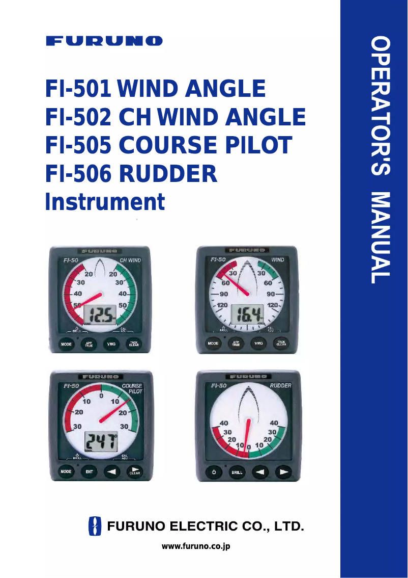 Page 1 de la notice Manuel utilisateur Furuno FI-502 CH Wind Angle