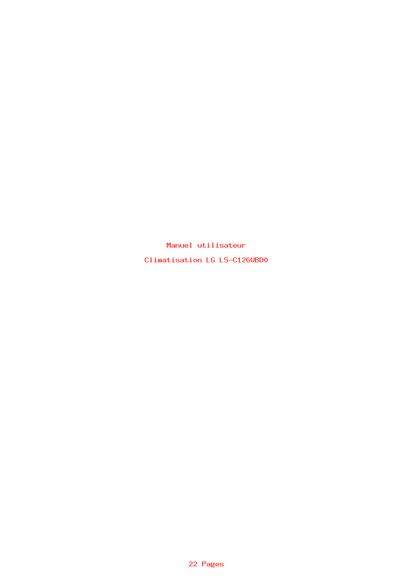 Page 1 de la notice Manuel utilisateur LG LS-C126UBD0