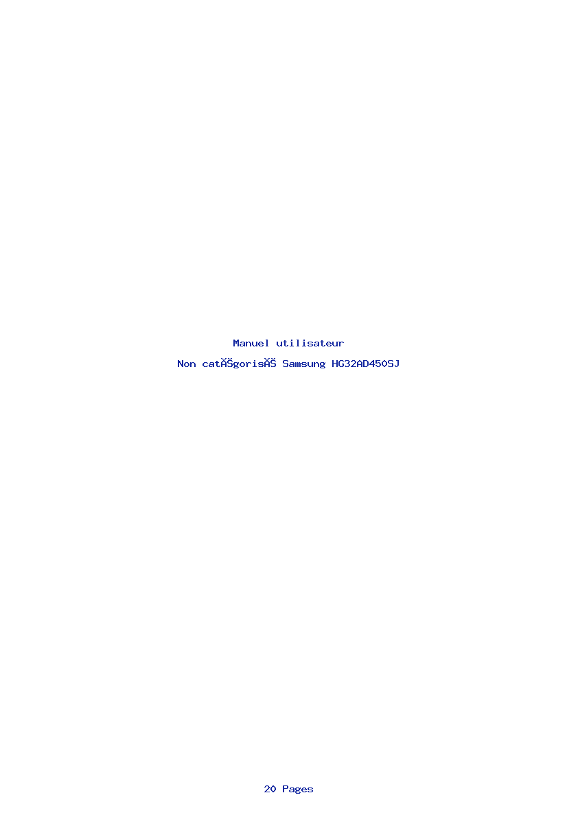 Page 1 de la notice Manuel utilisateur Samsung HG32AD450SJ