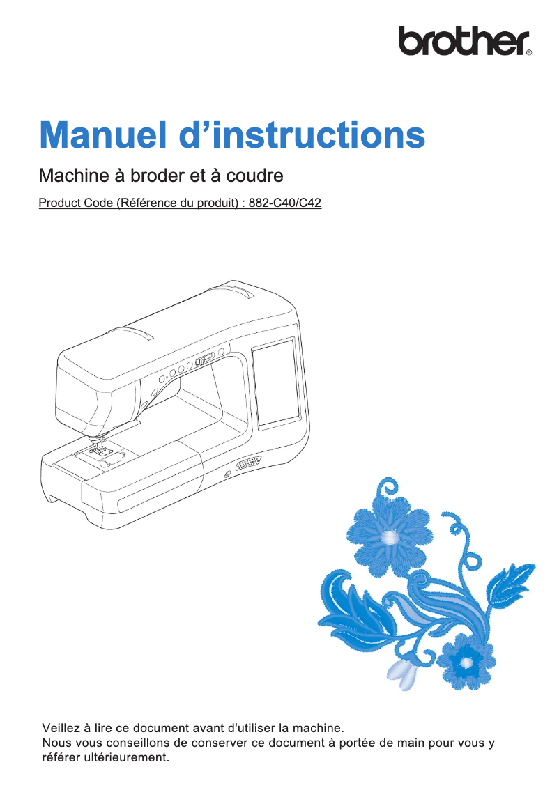 Page 1 de la notice Manuel utilisateur Brother Innov-is V7