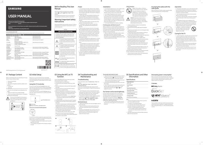 Página 1 del manual Manual de usuario Samsung QN43LS01BAP