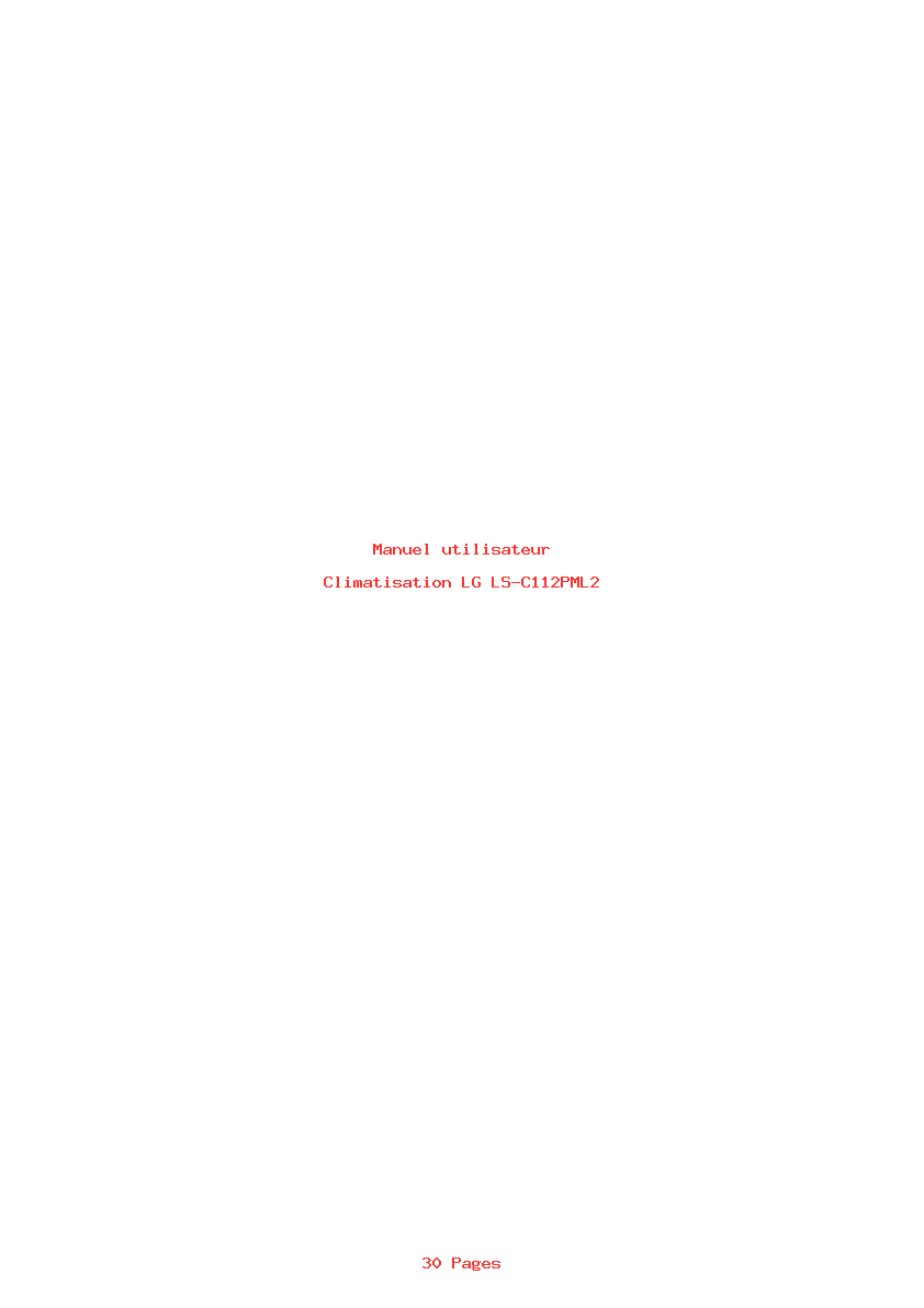 Page 1 de la notice Manuel utilisateur LG LS-C112PML2