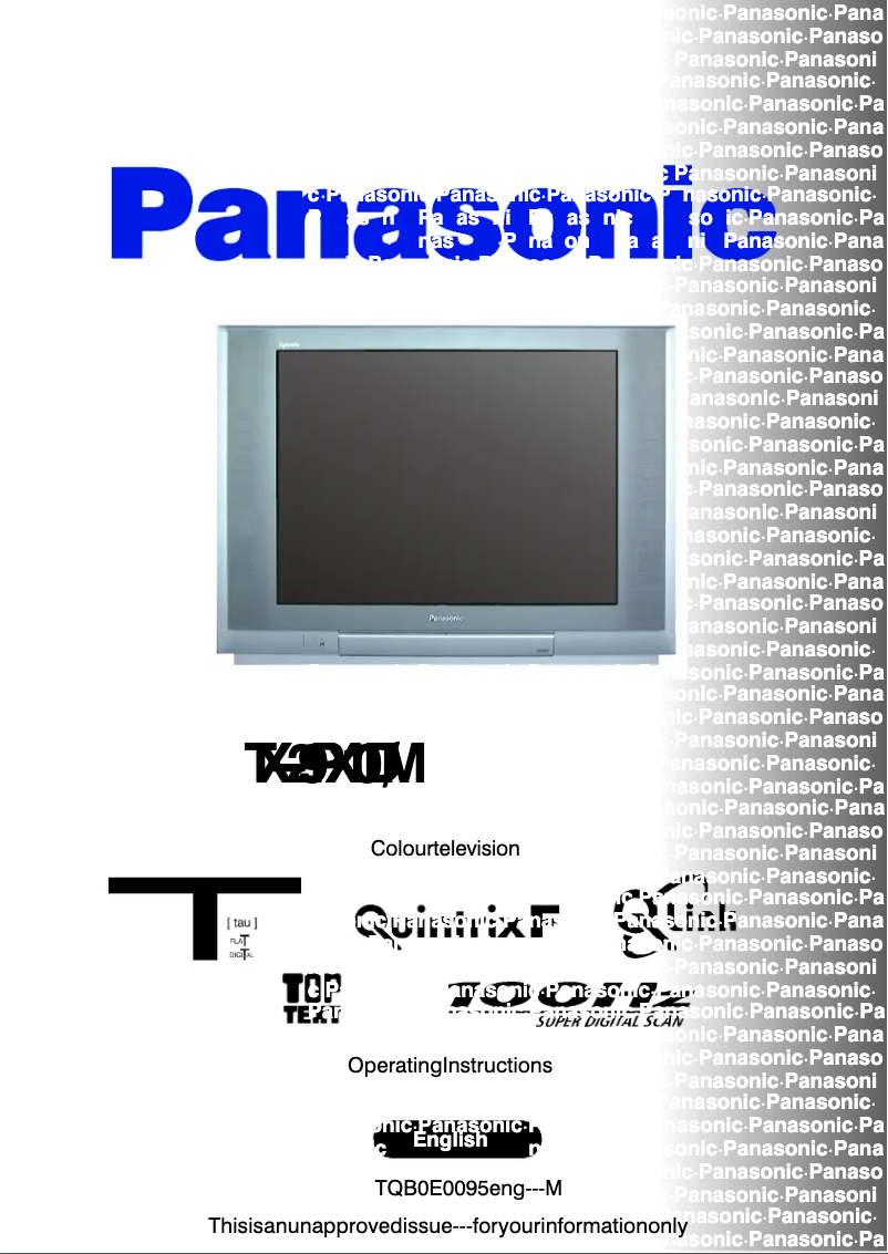 Page 1 de la notice Manuel utilisateur Panasonic TX-29PX10DM