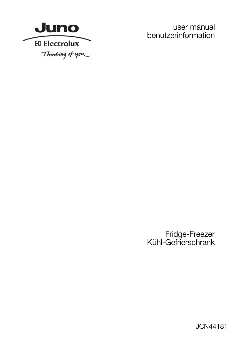 Page 1 de la notice Manuel utilisateur Juno Electrolux JCN44181