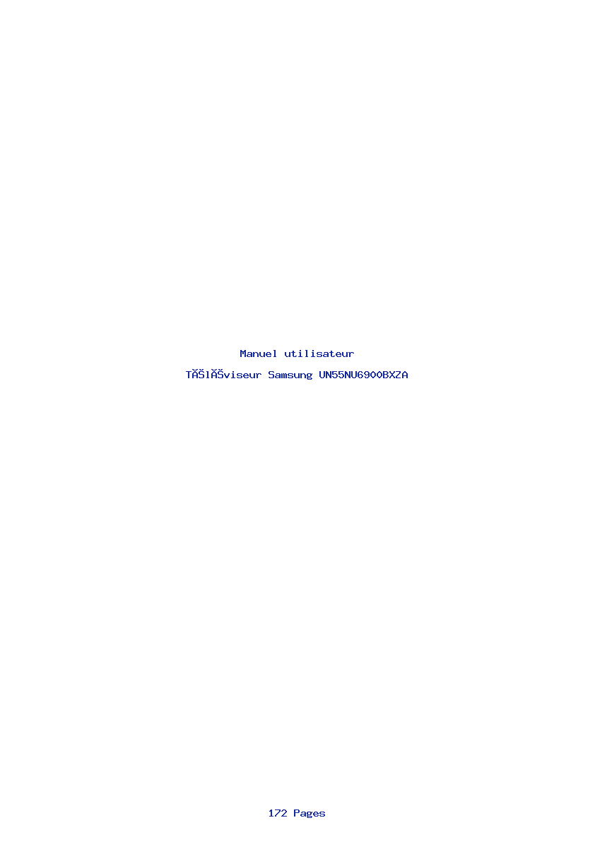 Page 1 de la notice Manuel utilisateur Samsung UN55NU6900BXZA
