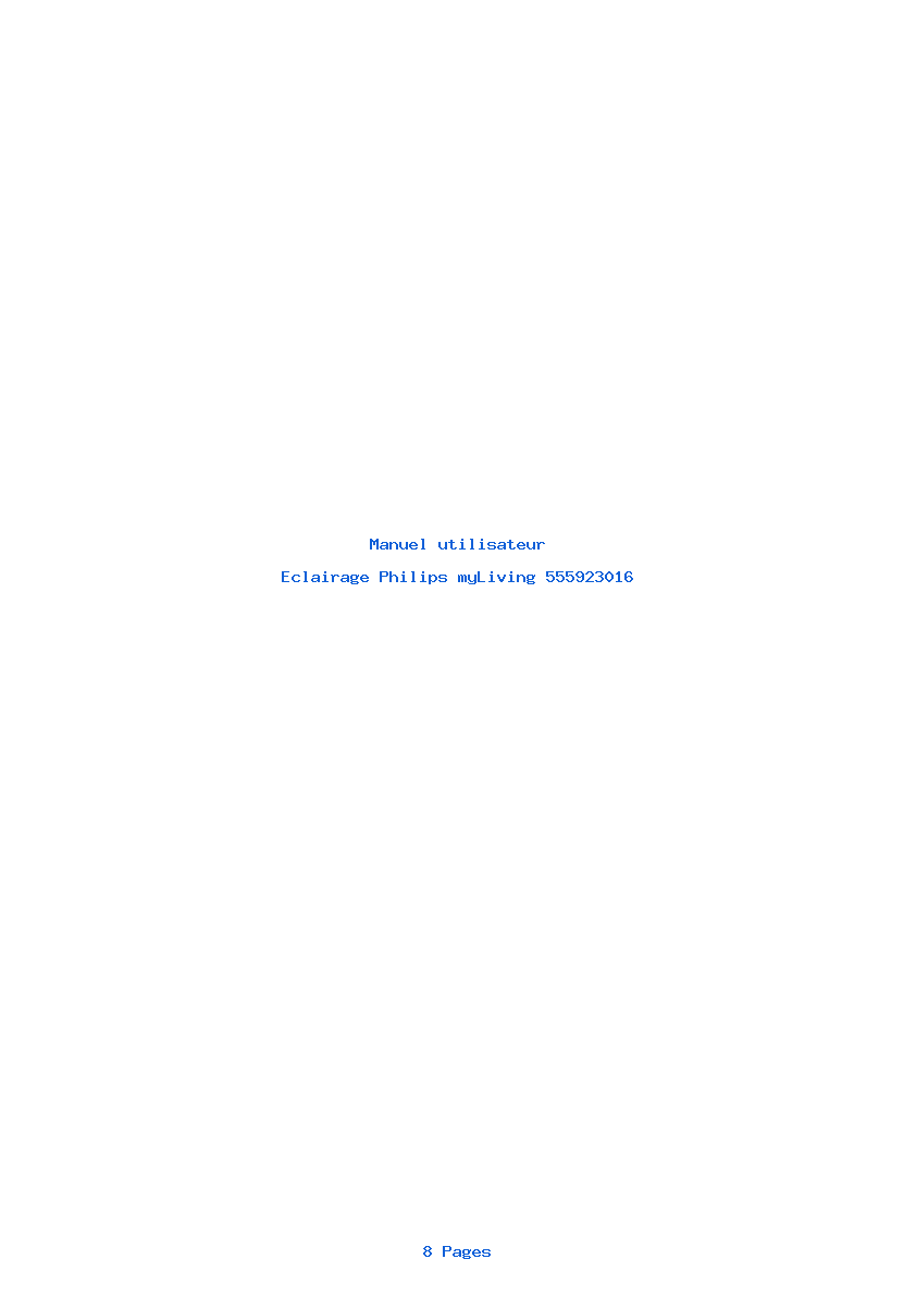 Page 1 de la notice Manuel utilisateur Philips myLiving 555923016