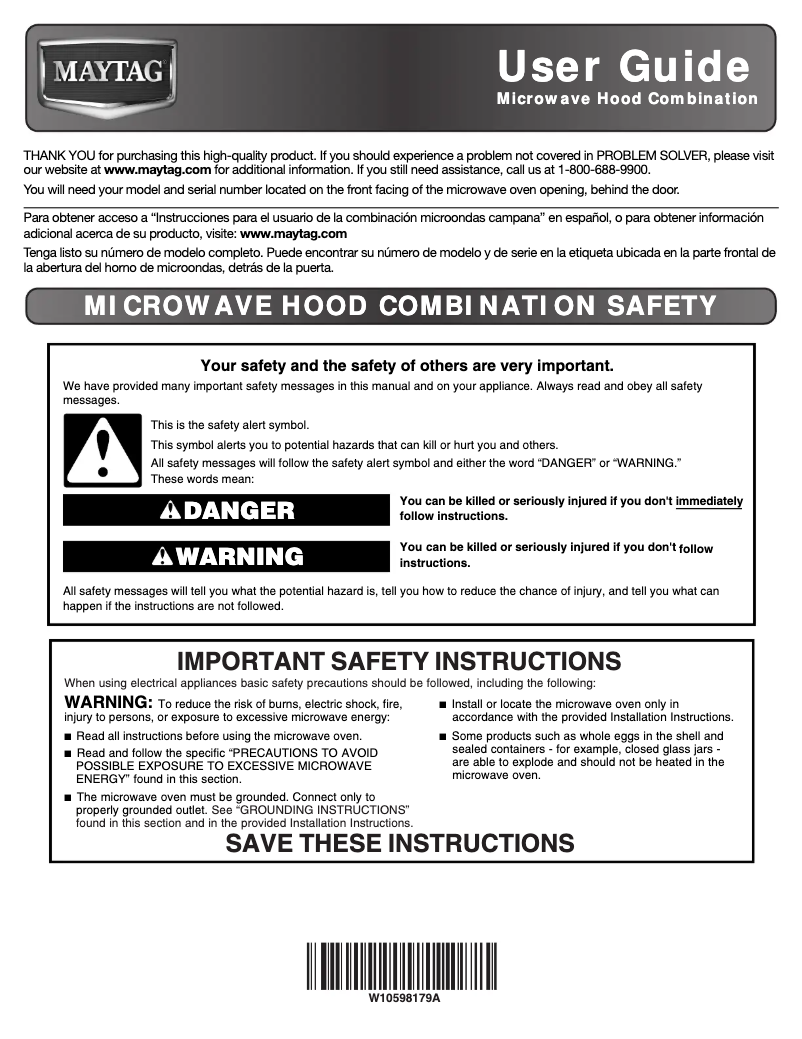 Página 1 del manual Manual de usuario Maytag MMV5219DH