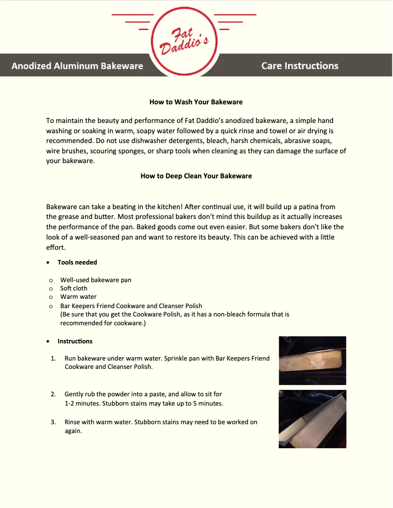 Page 1 de la notice Manuel utilisateur Fat Daddio's PRD-84