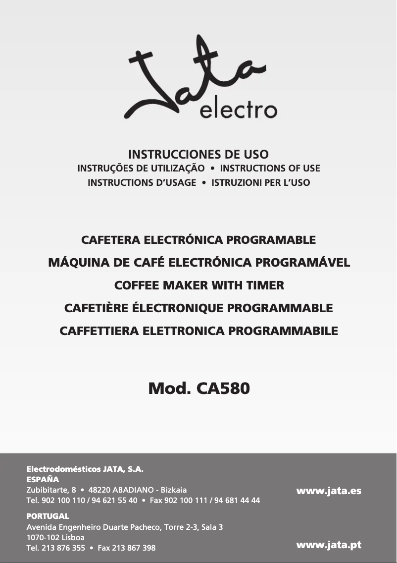 Page 1 de la notice Manuel utilisateur Jata CA580