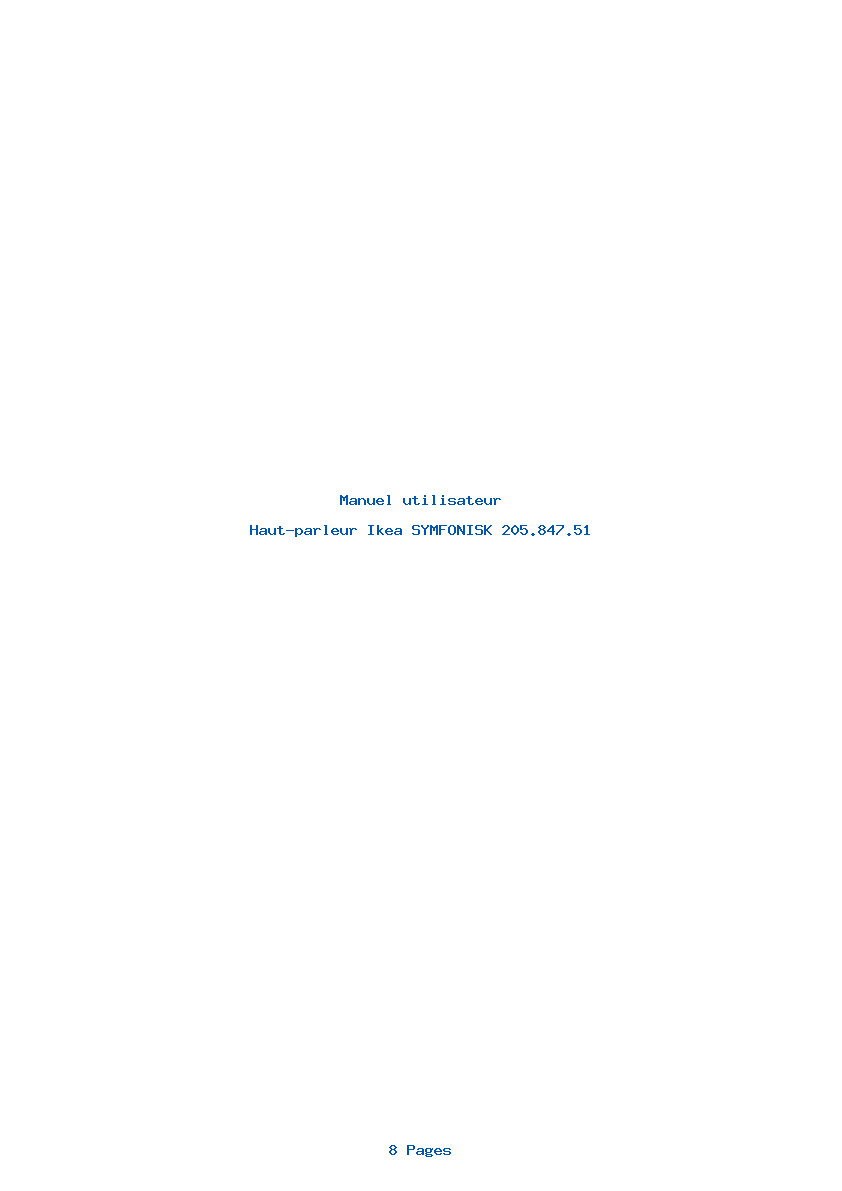 Page 1 de la notice Manuel utilisateur Ikea SYMFONISK 205.847.51
