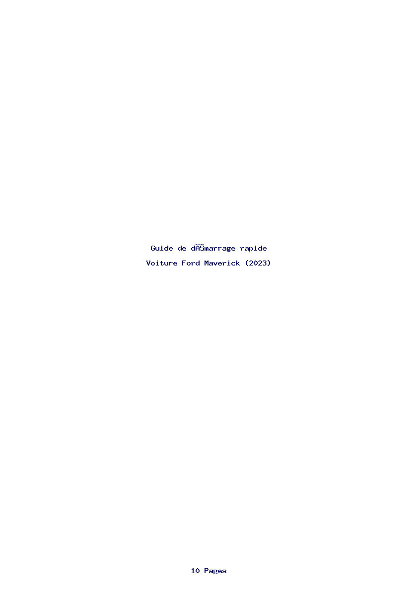 Image de la première page du manuel de l'appareil Maverick (2023)