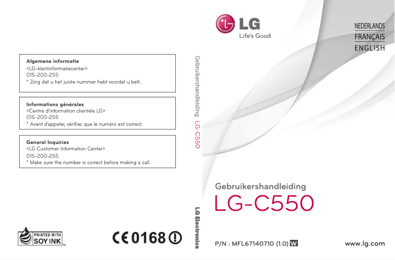 Page 1 of the manual User Manual LG LG-C550