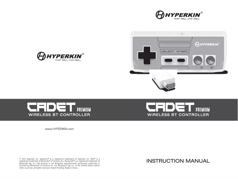 Page 1 de la notice Manuel utilisateur Hyperkin Cadet Premium