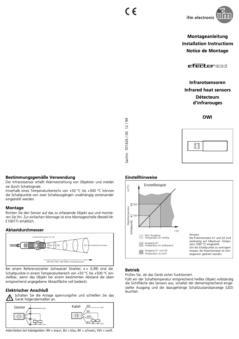 Page 1 de la notice Manuel utilisateur IFM OW5020