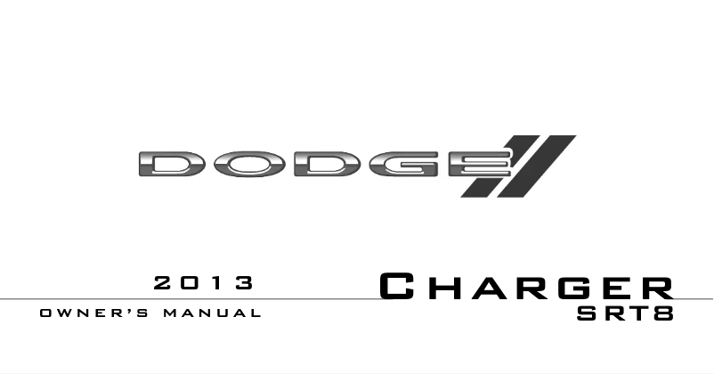 Page 1 de la notice Manuel utilisateur Dodge Charger SRT (2013)