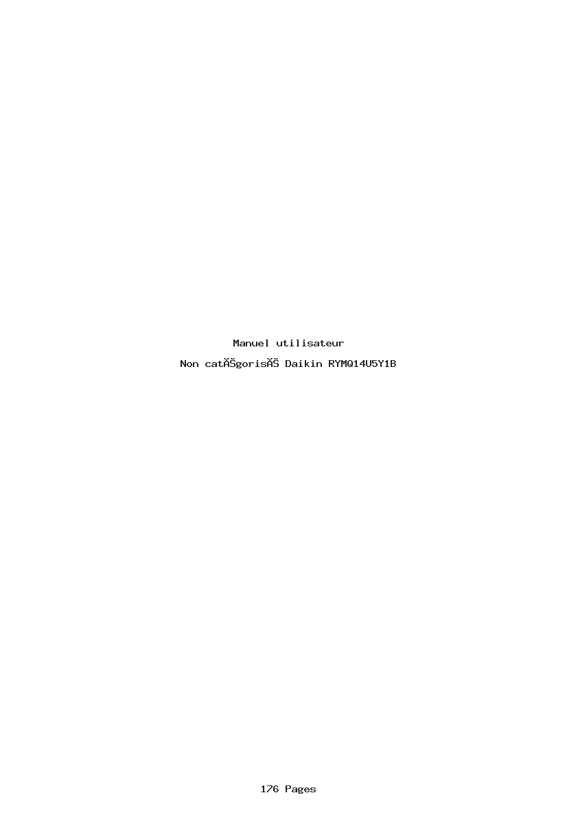 Page 1 de la notice Manuel utilisateur Daikin RYMQ14U5Y1B