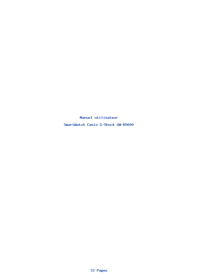 Page 1 de la notice Manuel utilisateur Casio G-Shock GW-B5600