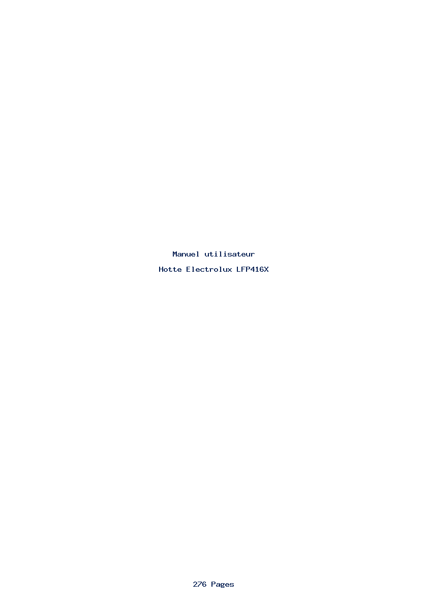 Page 1 de la notice Manuel utilisateur Electrolux LFP416X