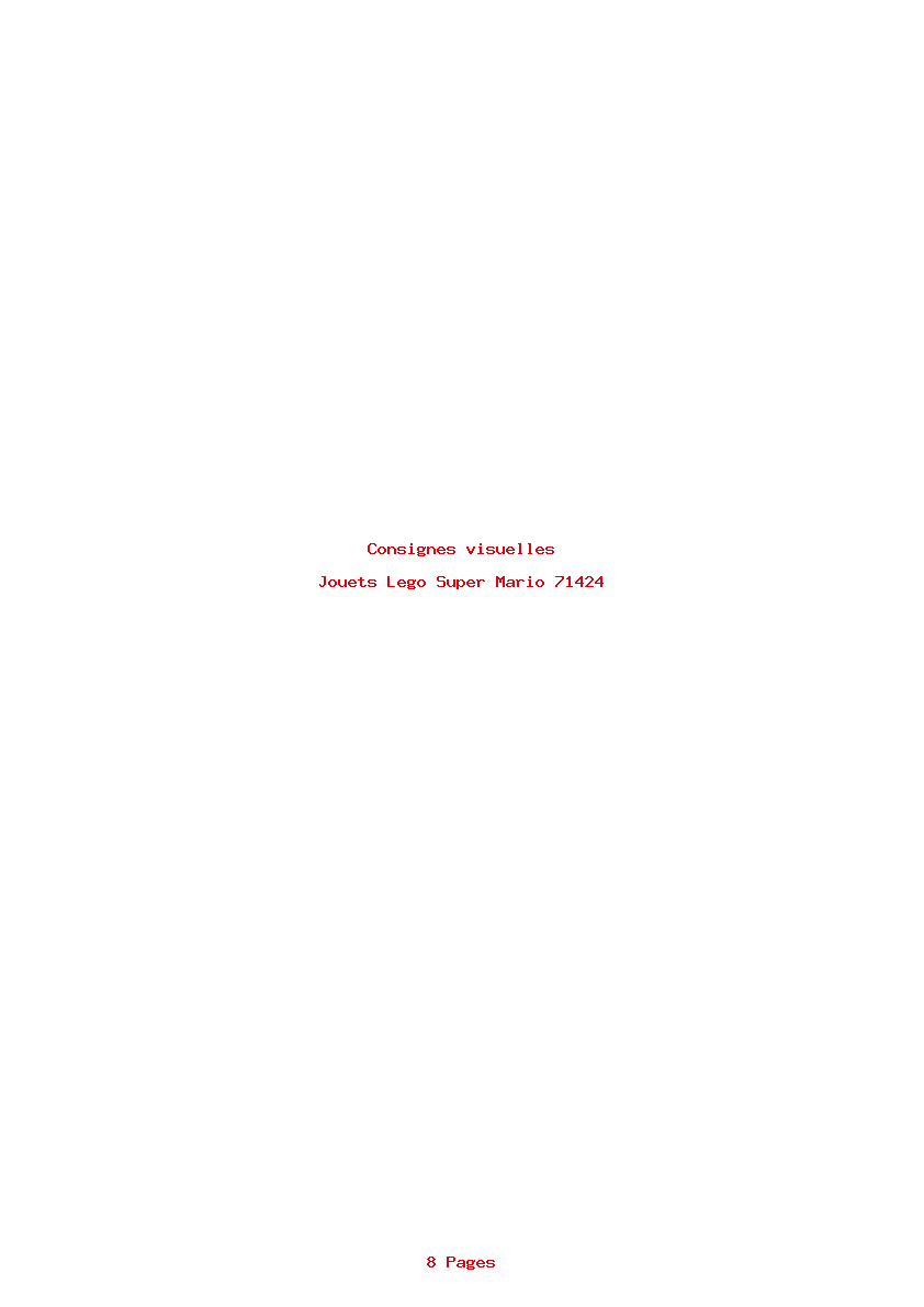 Page 1 de la notice Consignes visuelles Lego Super Mario 71424