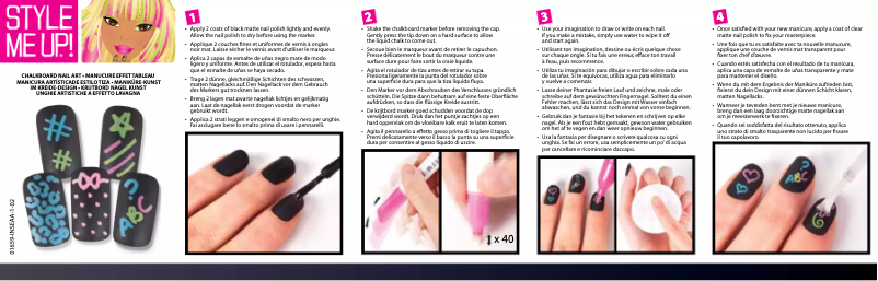 Page 1 de la notice Manuel utilisateur Style Me Up Chalkboard Nail Art