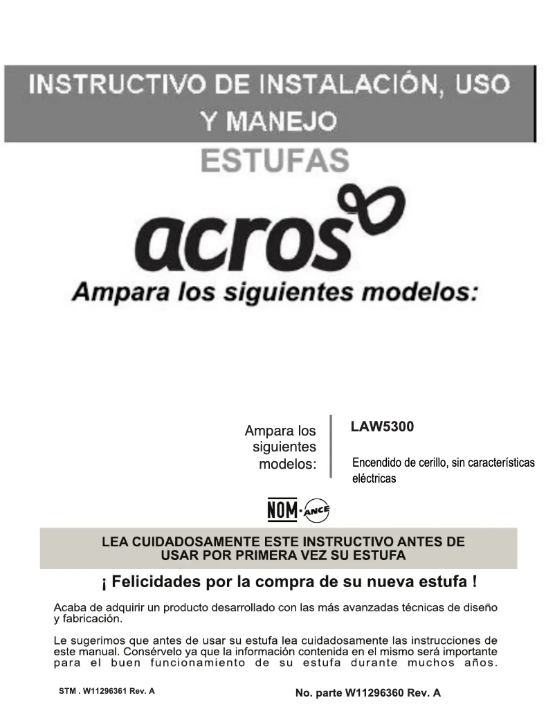 Page 1 of the manual User Manual Acros AW5300D