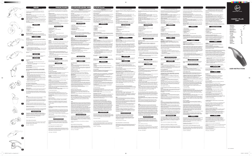 Page 1 de la notice Manuel utilisateur Hoover Handy Plus