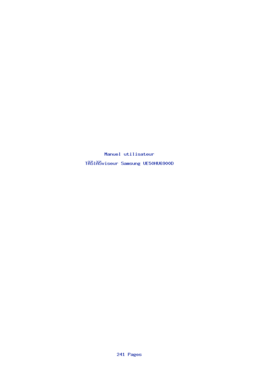 Page 1 de la notice Manuel utilisateur Samsung UE50HU6900D