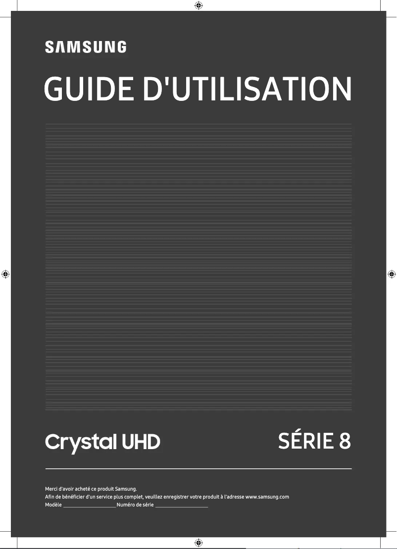 Page 1 de la notice Manuel utilisateur Samsung UA55TU8500K