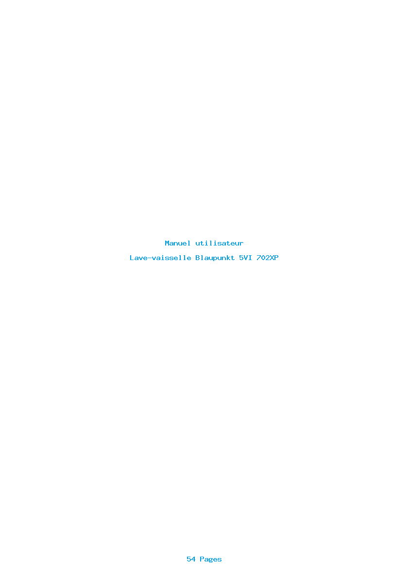 Page 1 de la notice Manuel utilisateur Blaupunkt 5VI 702XP