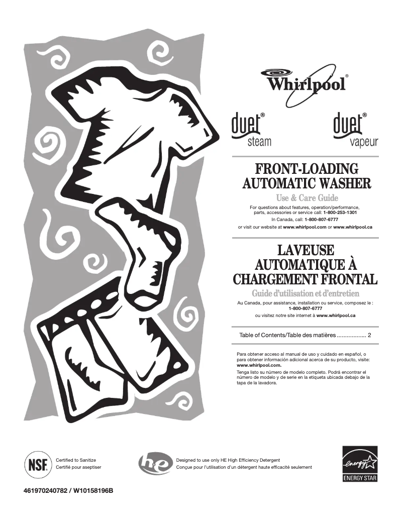 Página 1 del manual Manual de usuario Whirlpool WFW9500TW