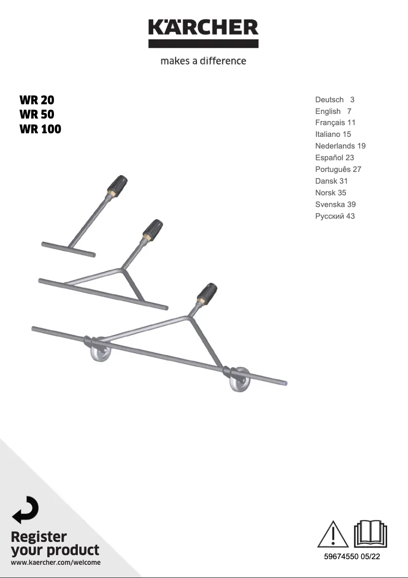 Page 1 de la notice Manuel utilisateur Kärcher WR 100
