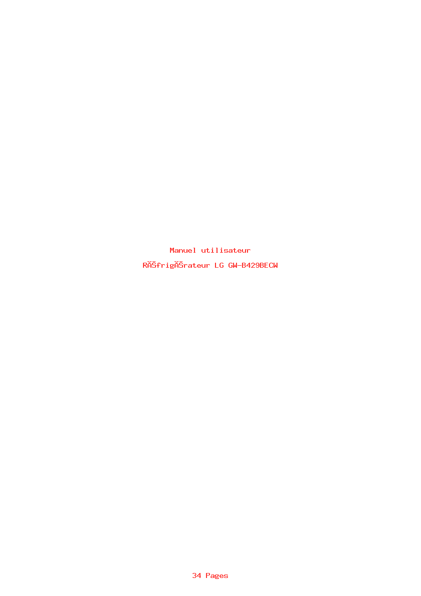 Page 1 de la notice Manuel utilisateur LG GW-B429BECW