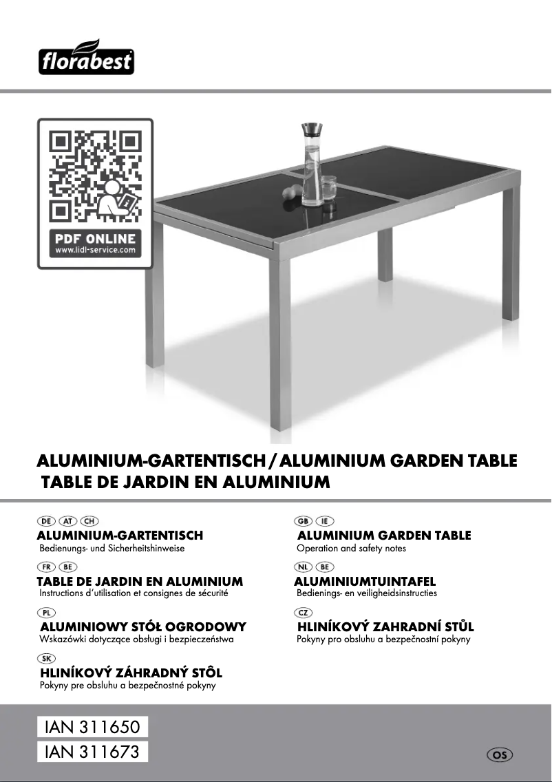 Page 1 de la notice Manuel utilisateur Florabest IAN 295767