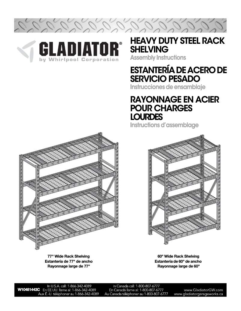 Page 1 de la notice Instructions / montage Gladiator GARS774XEG