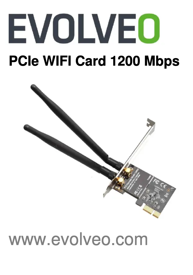 Page 1 de la notice Manuel utilisateur Evolveo PCIe WIFI Card 1200 Mbps