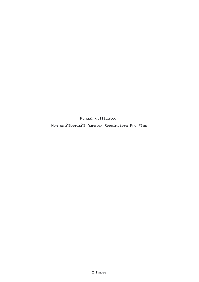 Page 1 de la notice Manuel utilisateur Auralex Roominators Pro Plus