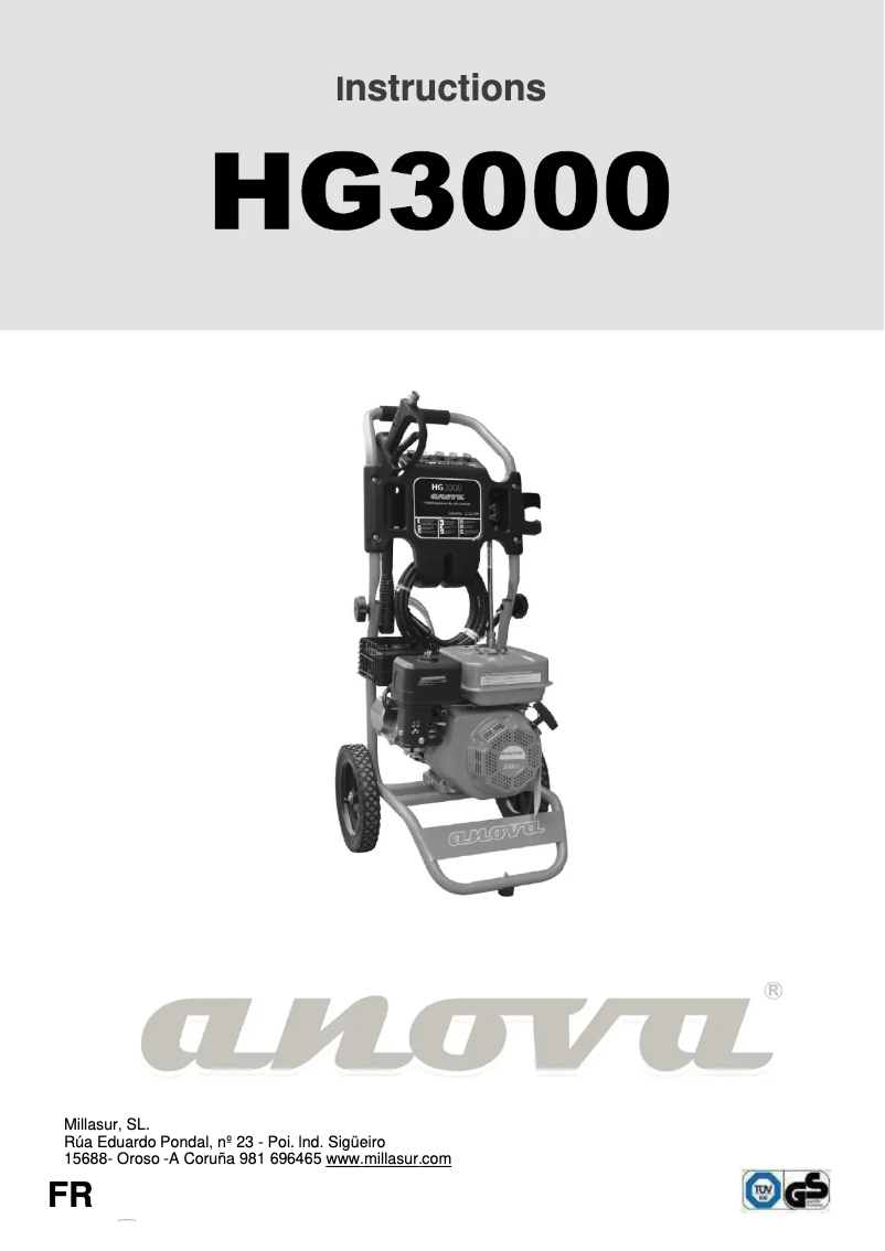Page 1 de la notice Manuel utilisateur Anova HG3000