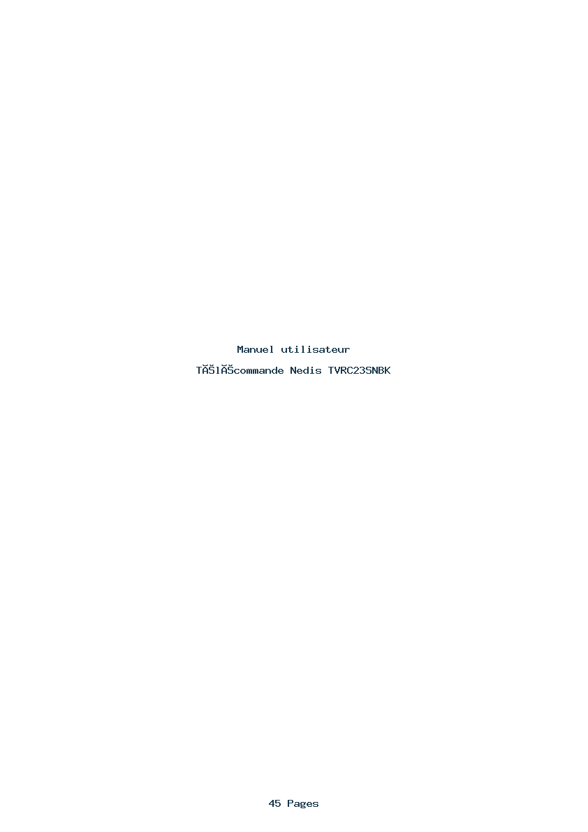 Page 1 de la notice Manuel utilisateur Nedis TVRC23SNBK