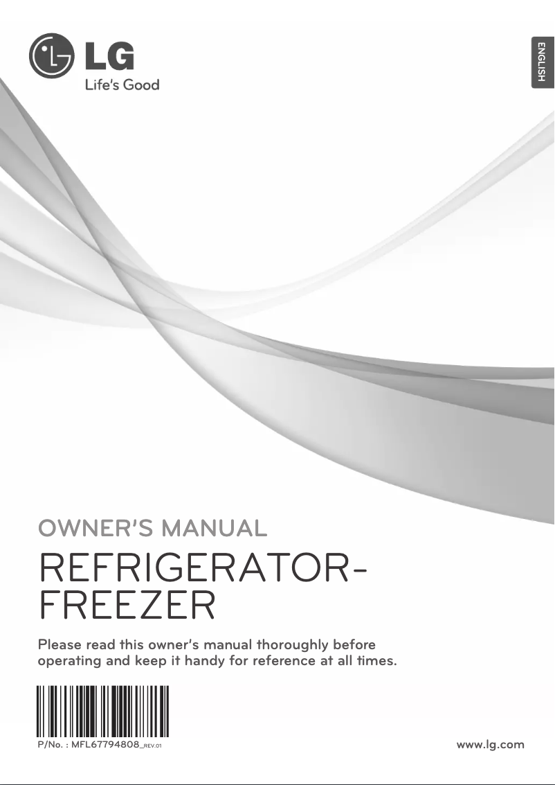 Page 1 de la notice Manuel utilisateur LG GR-B429BSQZ