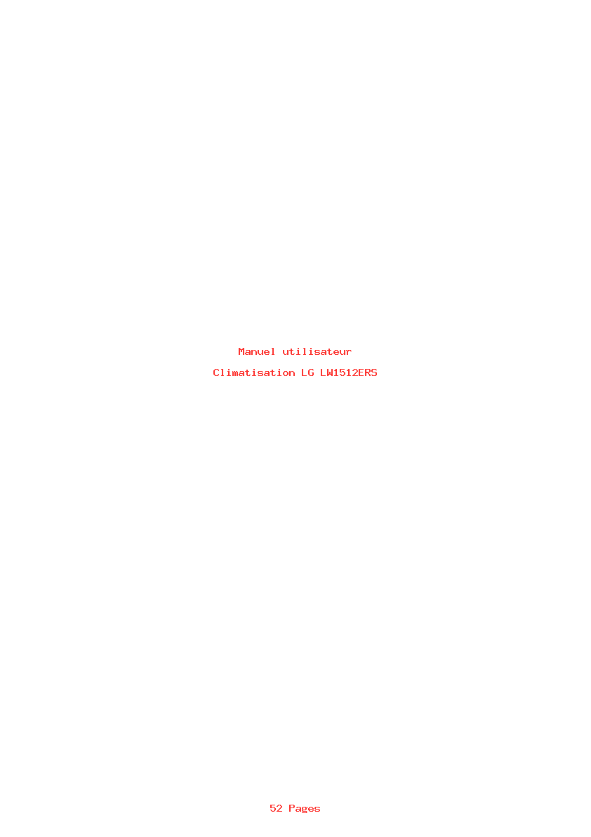 Page 1 de la notice Manuel utilisateur LG LW1512ERS