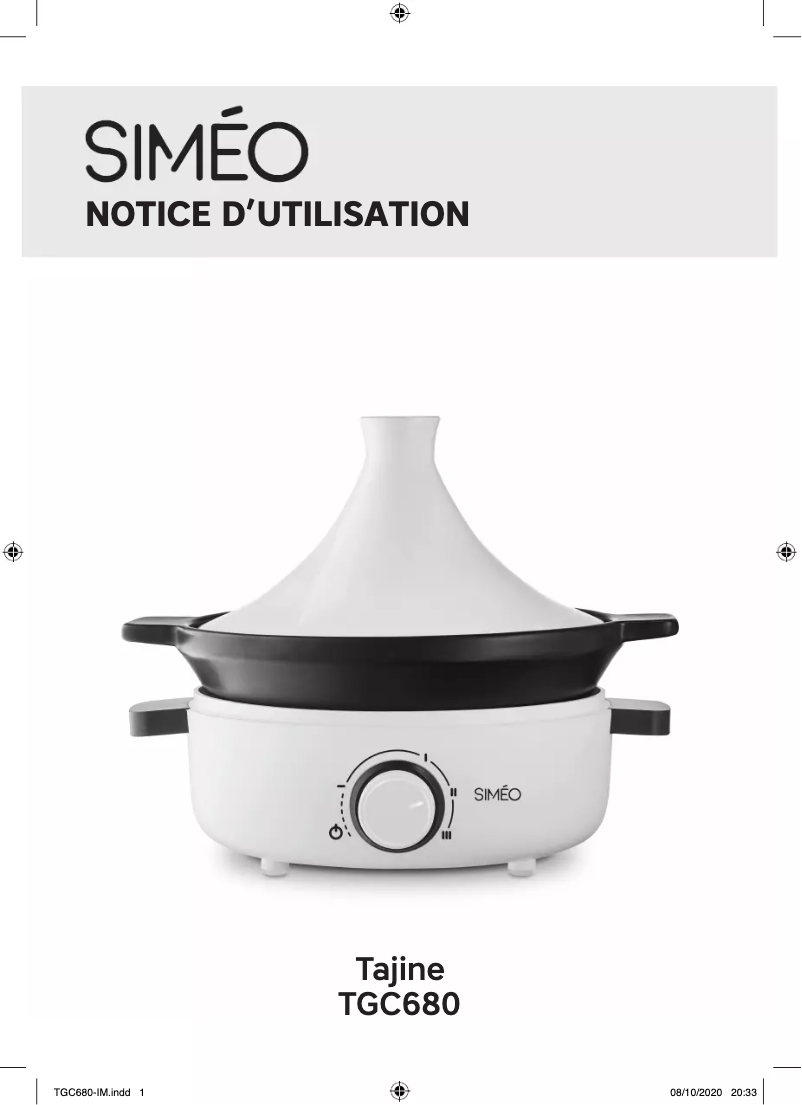 Page 1 de la notice Manuel utilisateur Siméo TGC680