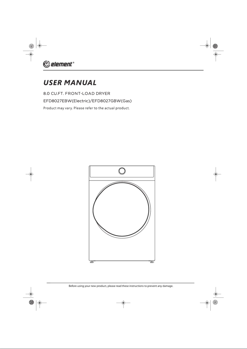 Page 1 of the manual User Manual Element EFD8027EBW