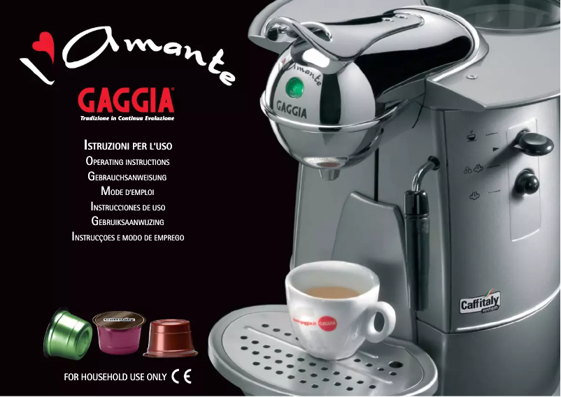 Page 1 of the manual User Manual Gaggia Amante Caffitaly